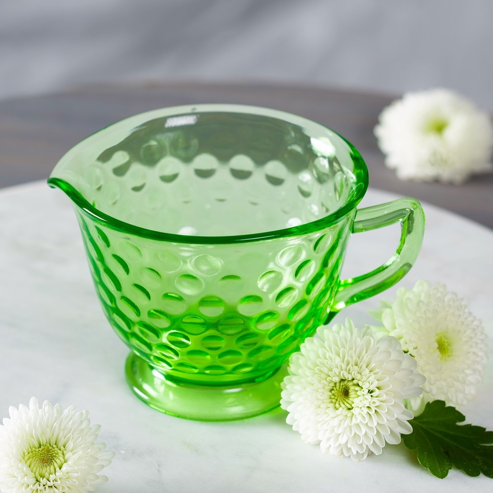 Federal Glass Uranium Glass vintage Creamer Green